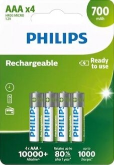 Philips Rechargeable AAA 700 mAh 4'lü (R03B4A70/10) İnce Kalem Pil kullananlar yorumlar